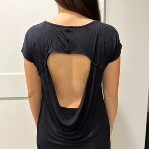 Mudd‎ Black Top with Back Cut Out and High-Low Hem Size M